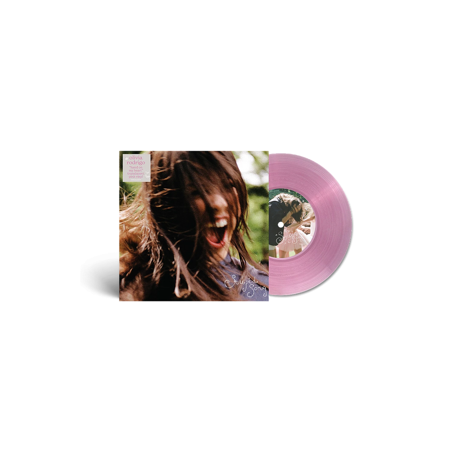 stupid song - 'hand on my heart' translucent pink 7