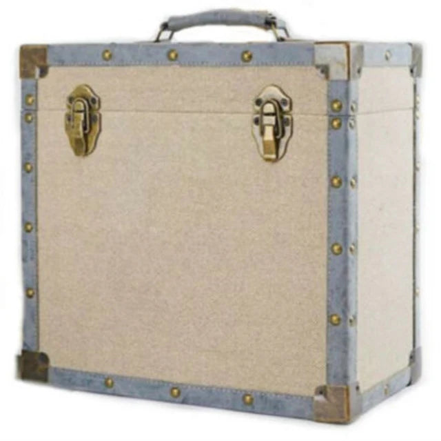 Lp Record Storage Carry Case Cream Fabric - Various Artists - musicstation.be