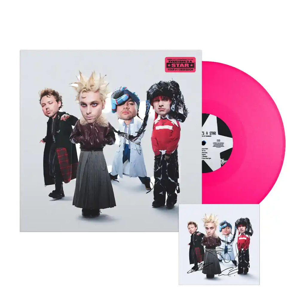 EVERYONE'S A STAR! Exclusive Hot Pink Glitter Vinyl + CD sized Signed Art Card - 5 Seconds of Summer - musicstation.be