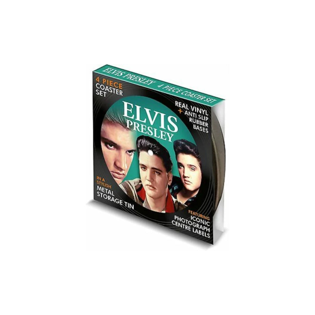 4 Piece Vinyl Coaster Set (Merchandise) - Elvis Presley - musicstation.be