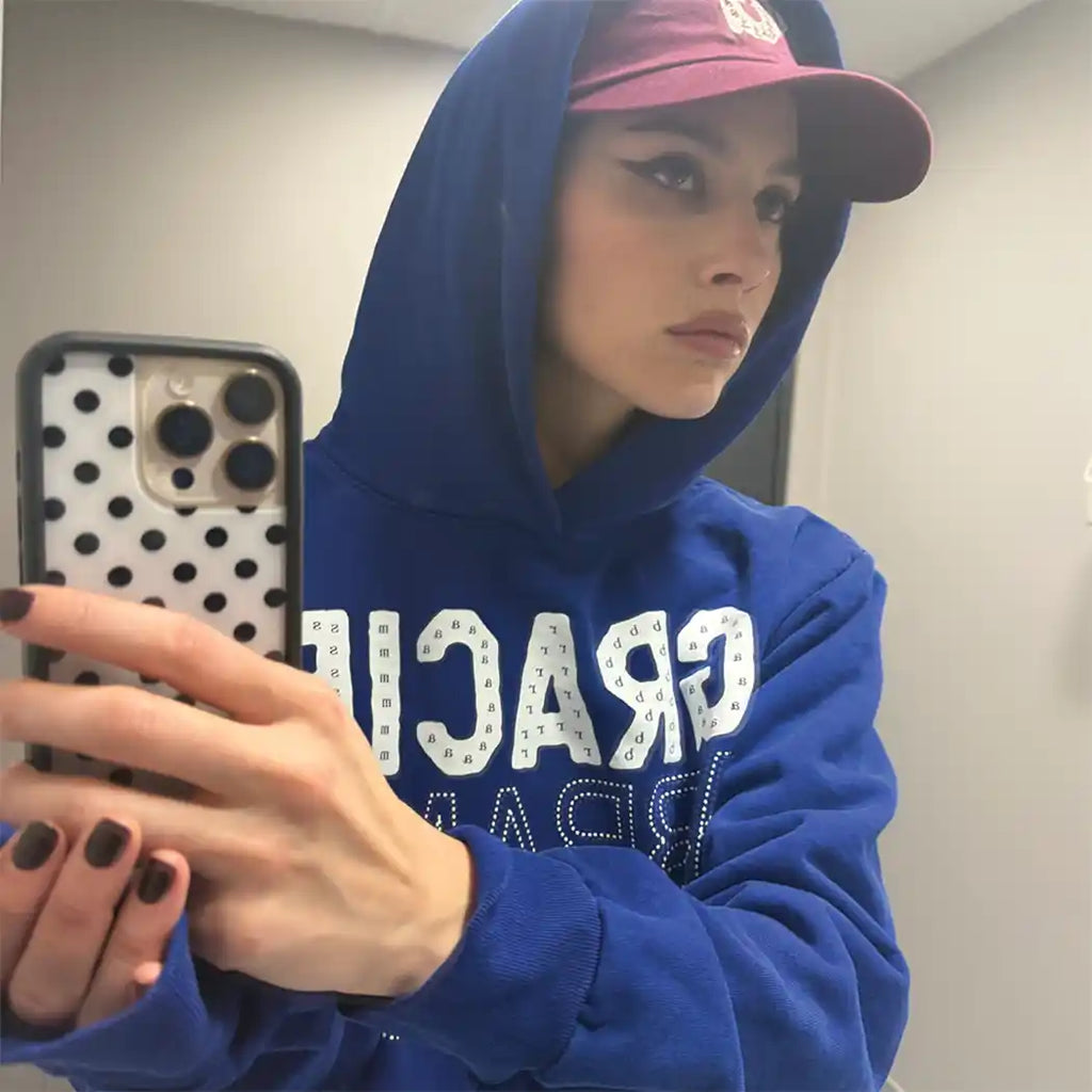 Gracie Abrams Letter Repeat Navy Unisex Hoodie - Gracie Abrams - musicstation.be