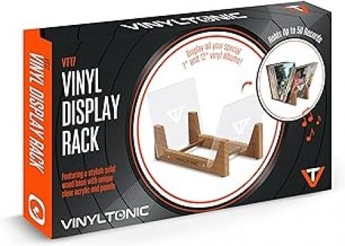 Vinyltonic Vinyl Display Rack Teak Finish - Various Artists - musicstation.be