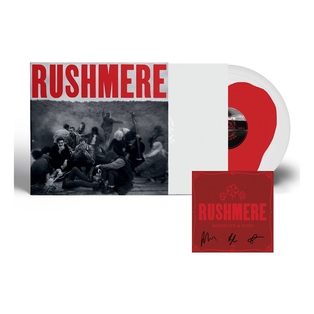 RUSHMERE: Monochrome Red on Clear Vinyl LP + Signed Art Card - Mumford & Sons - musicstation.be