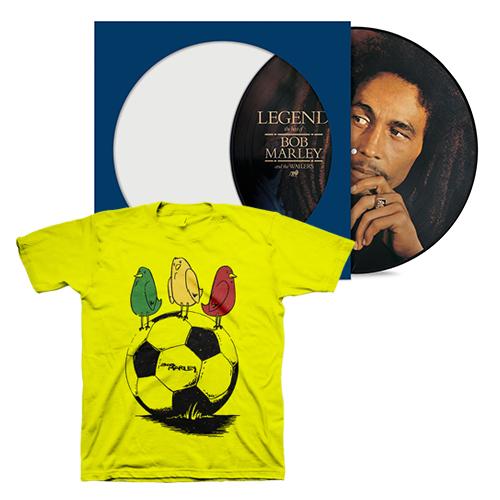 Legend Picture Disc Vinyl + Three Little Birds T-Shirt Yellow (D2C Exclusive) - Bob Marley - musicstation.be